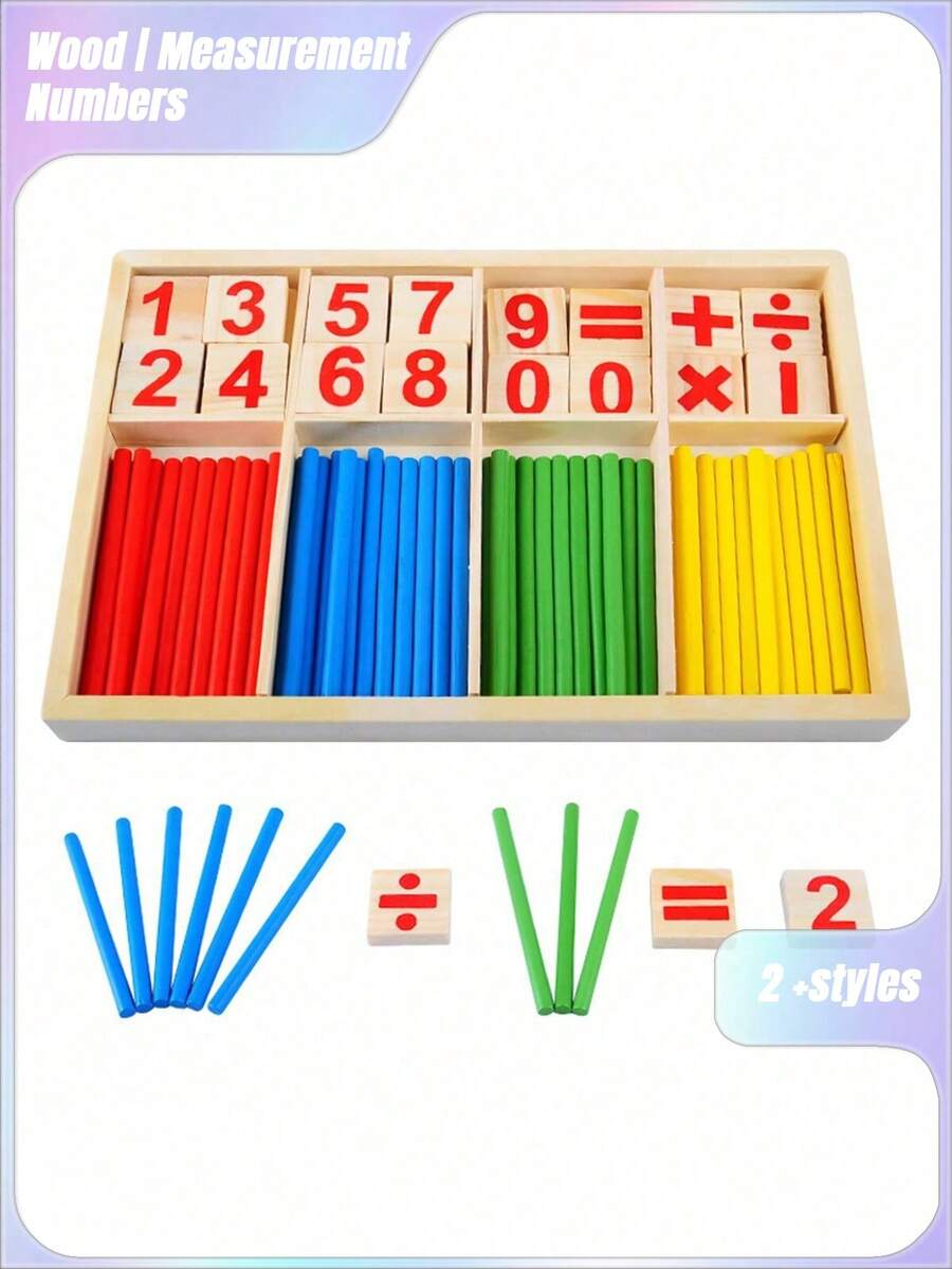 SHEIN 1pc Digital Symbol Game Number Rod Preschool Elementary School Addition Subtraction Arithmetic Number Rod Montessori Early Education Teaching Aid - Multicolor - View 1