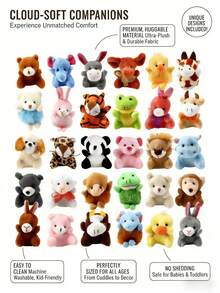POKOJA LAND 24 món đồ chơi thú nhồi bông mini nhỏ xinh, đồ chơi thú nhồi bông mini dễ thương dùng trang trí tiệc Valentine, thú nhồi bông số lượng lớn, mặt dây chuyền nhồi bông trong túi, lựa chọn hoàn hảo cho quà tặng sinh nhật, ngày lễ. - Nhiều màu - Xem 3