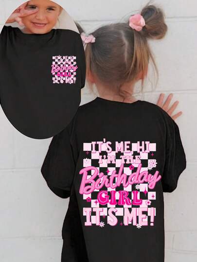 Birthday Girl Casual Fashionable Comfortable Versatile Creative Graphic Print T-Shirt, Suitable For Spring To Summer