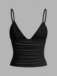 SHEIN EZwear 3 件套女士休闲褶皱吊带背心，带文胸，适合夏季 - 彩色 - 查看 7