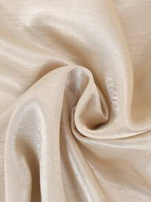 Franclia 女士优雅缎面珍珠装饰长袖A字连衣裙，适合通勤、派对和各种活动 - 杏色 - 查看 5