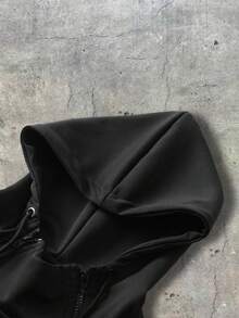 Manfinity Hypemode Men's Casual Zip-Up Hoodie Sweatshirt - Black - View 3