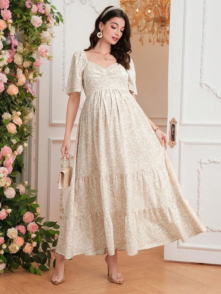 Momance 碎花孕妇连衣裙，休闲海滩度假 - 彩色 - 查看 1