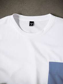 Manfinity Homme Men's Pocket Crew Neck Short Sleeve T-Shirt And Drawstring Waist Shorts Set Men Two Piece Short Set - Multicolor - View 4