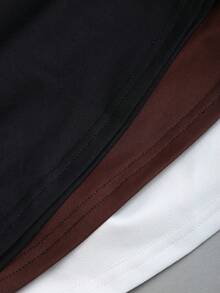 Sweetra Solid Color Round Neck Pleated Fitted Elegant Fashion Short Sleeve T-Shirt - Multicolor - View 15