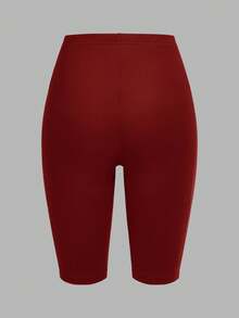 SHEIN EZwear 3件套黑色、酒红色、白色休闲针织紧身女式短款打底裤，夏季 - 彩色 - 查看 9
