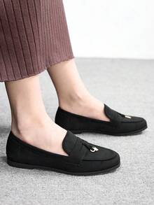 CUCCOO BIZCHIC 女士平底鞋 度假鞋 夏季春季鞋 春假 复活节 圣诞节 - 黑色細絨布 - 查看 4