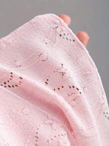 Sweetra 女士性感纹理刺绣吊带上衣和迷你百褶蛋糕裙套装 - 粉色 - 查看 4