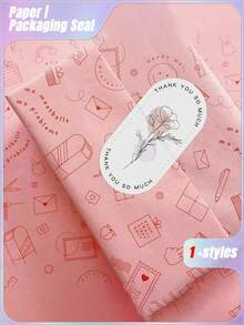 100pcs/Pack Flower Shaped Thank You Stickers, Gift Box Seal Labels Packaging Decorations For Valentine's Day, Valentine's Day Wedding, Birthday, Wedding Supplies, Wedding Decorations - Multicolor - View 4