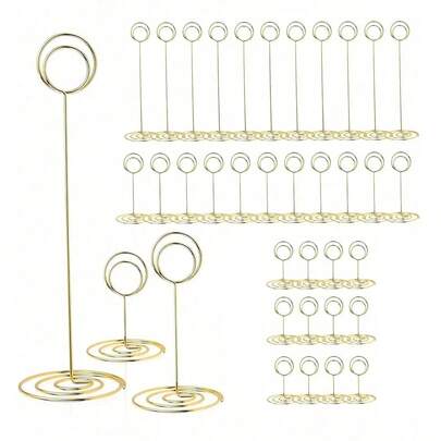 12PCS Table Number Holders, 3 Sizes 5cm/8.5cm/22cm, Table Picture Stands With Non-Slip Base, Suitable For Wedding, Party, Dining Table, Photo Frames, Notes, Birthday Party Or Other Events