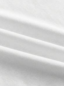 SWAVVY 男士白色常规版型纯棉T恤，半袖圆领，字母印花，街头时尚男士T恤，白色底红色图案，男士俱乐部街头服饰T恤，专业俱乐部衬衫，男士标语图案落肩T恤 - 白色 - 查看 7