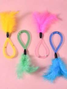 PETSIN 1 Piece Pet Feather Teaser Wand Toy; Pet Bell Cat Toy; Pet Self-Entertainment Toy To Relieve Boredom; Pet Supplies - Multicolor - View 13