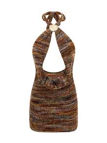 SHEIN Swim Women's Summer Striped Retro Midriff-Baring Wrap Skirt - Multicolor - View 2