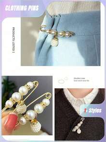 4pcs/Set Aluminum Alloy Waist Buckle & Pin Set, Modern Rhinestone & Butterfly Decor Waist Accessory Set For Household Valentine's Day, Valentines Wedding, Birthday,Wedding Items,Brooch - Multicolor - View 11