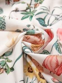 SHEIN Clasi 大码女式早春彩色碎花优雅A字收腰连衣裙 - 彩色 - 查看 4
