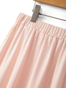 GlowEve CURVE Plus Size Elegant Pink 3D Floral Decor Camisole & Skirt 2 Pieces Set - Pink - View 3