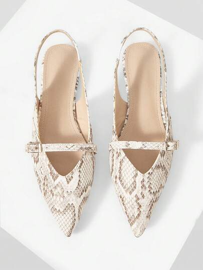 Mnmlis Scarpe piatte da donna con fibbia a punta