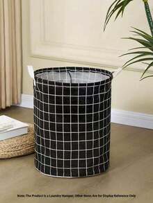 1个可折叠便携帆布洗衣篮，也适用于存放衣物和儿童玩具，家用洗衣篮，大容量洗衣袋/洗衣用品，带提手 - 白色 - 查看 18