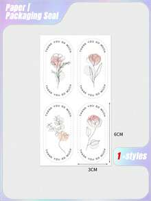 100pcs/Pack Flower Shaped Thank You Stickers, Gift Box Seal Labels Packaging Decorations For Valentine's Day, Valentine's Day Wedding, Birthday, Wedding Supplies, Wedding Decorations - Multicolor - View 2