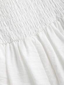 Sweetra 女士无袖方领甜美蝴蝶结少女风法式芭蕾乡村休闲时尚连体裤，春夏款 - 白色 - 查看 5