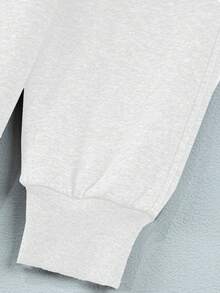 SHEIN EZwear 大码女式休闲长袖宽松卫衣，带口袋，适合秋冬季节穿着。 - 白色 - 查看 7