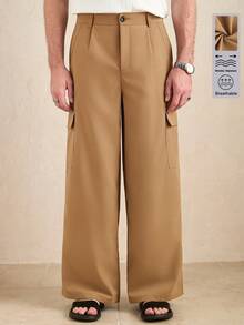 Core Aspect Pantalones casuales de negocios para hombres, de tela resistente a las arrugas, adecuados para combinar con el estilo Ins, salir, vestimenta casual de negocios, artículo esencial para todas las estaciones y combinaciones diarias, gran regalo para novio/esposo, Y2K - Café integral - Ver 7