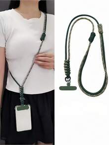 1条可调节长挂绳，带卡通吊坠，通用手机壳挂绳，可拆卸斜挎项链，含手机支架 - 彩色 - 查看 2