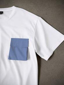 Manfinity Homme Men's Pocket Crew Neck Short Sleeve T-Shirt And Drawstring Waist Shorts Set Men Two Piece Short Set - Multicolor - View 7