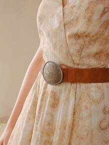 MOTF PREMIUM WOMEN'S ELEGANT WAIST CINCHED HALTER DRESS, SUITABLE FOR SUMMER VACATION - Yellow - View 2