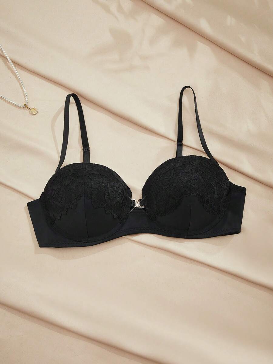 Charlaine 1件装女士钢圈文胸 - 黑色 - 查看 1