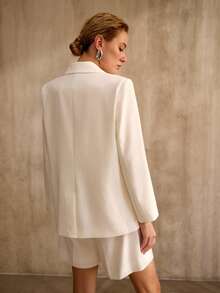 MOTF PREMIUM LINEN LOOSE FIT BLAZER, VINTAGE STYLE, SPRING/SUMMER - White - View 4