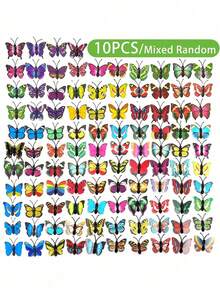 SHEIN Set de 10/20/30 piezas de chinchetas con mariposas de simulación de colores aleatorios, adecuadas para decorar tableros de fotos o tableros de anuncios - Multicolor - Ver 14