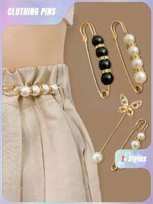 4pcs/Set Aluminum Alloy Waist Buckle & Pin Set, Modern Rhinestone & Butterfly Decor Waist Accessory Set For Household Valentine's Day, Valentines Wedding, Birthday,Wedding Items,Brooch - Multicolor - View 2