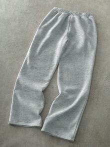 PAVTROS 男士街头风流行INS风蜘蛛网爱心刺绣毛巾布运动裤，宽松版型，粉色，送给男友/老公的理想礼物，周年纪念日礼物 - 淺灰色 - 查看 4