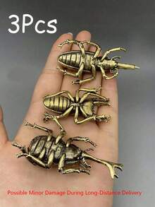 1 cái/3 cái Đồ trang trí để bàn bằng đồng thau giả cổ điển, Kẹp động vật nhỏ bằng đồng nguyên khối, Thú cưng trà, Đồ trang trí bằng đồng hình côn trùng Quà tặng tốt nhất - Đồng - Xem 6