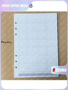 A5 45 Sheets Refill Papers,6 Holes Binder Notebook Inner Paper,Weekly/Monthly/Blank Planner Journal Notebook Parts - White - View 6
