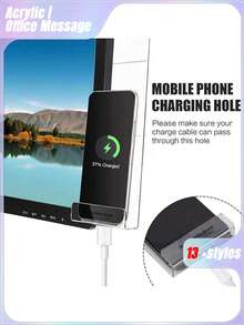 SHEIN 1pc Monitor Memo Board, Acrylic Material Computer Left/Right Side Rectangular Message Board, Transparent Monitor Side Panel Creative Desktop Memo Pad For Home Office Accessories Desktop Message Office Decor - Multicolor - View 5