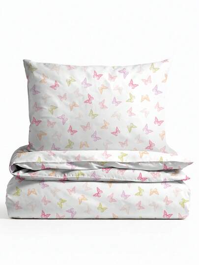 SHEIN 儿童柔软被套套装，图案可爱 - 最佳奢华2/3件套被罩婴儿床床上用品套装 - 包括1个被套和1/2个枕套 - 价格实惠，品质优良，适用于婴儿床、幼儿床、婴儿床、单人床、双人床、全尺寸床、大号床等各种尺寸的儿童床上用品套装，男女童标准尺寸。