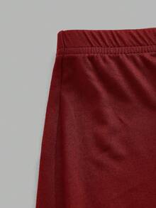 SHEIN EZwear 3件套黑色、酒红色、白色休闲针织紧身女式短款打底裤，夏季 - 彩色 - 查看 10