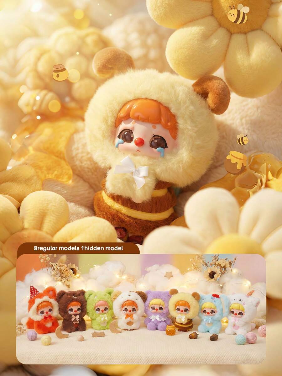 POKOJA LAND Hộp mù, Hộp mù bất ngờ, Hộp mù quà tặng, Tượng nhỏ hình động vật dễ thương, 8 kiểu tượng nhỏ khác nhau, Đồ trang trí để bàn, Đồ trang trí phòng khách, Di động và dễ mang theo. (Không nhồi bông)