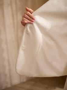 MOTF PREMIUM LINEN LOOSE FIT BLAZER, VINTAGE STYLE, SPRING/SUMMER - White - View 9