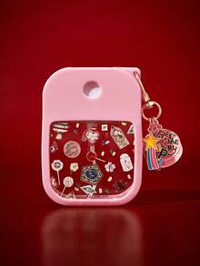 FanGlow HARRY POTTER X SHEIN 1pc 38ml Pink Full-Screen Flower-Shaped Candy Cake Spray Bottle, Equipped With A Silicone Protective Cover And A Rainbow Star Hagrid Cake Combo Keychain, Is Convenient To Carry And Suitable For Travel Use. - Pink - View 1