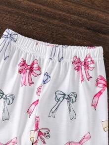 Souflis Souflis Baby Girls' Bow Print Casual Shirt + Pants Set - White - View 7