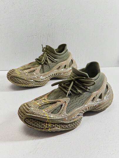 SHUZIA Men's Sock-Fit -Inspired Splatter Cage Sneakers – Bold Drip Design, Breathable Comfort & -Driven Style Valentine's Day