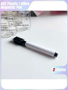 3/10pcs Black Erasable Magnetic Writing Marker Pen, Water-Based Erasable Whiteboard Pen For Blackboard, Wet Erasable Led Light Board Pen With Felt, Erasable Dustless Chalk For Blackboard, Magnetic Wiper Dry-Erase Marker With Brush, Erasable Sign Pen, Water-Based Whiteboard Pen Best Gifts Birthday - Multicolor - View 6