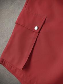 Manfinity Homme Men's Contrast Color Round Neck Drop Shoulder Short Sleeve Casual Loose T-Shirt Set Red And White Shorts Sets For Men Men Color Block Sets - Multicolor - View 6