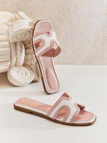 SHUZIA Dép lê nữ màu hồng trắng: Thanh lịch và đáng yêu, cao cấp với giá trị tuyệt vời. Thích hợp cho Ngày Valentine. - Hồng - Xem 6