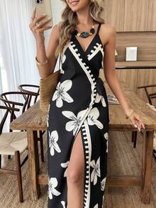 Louniche Women's Casual Vacation Everyday Positioning Print Long Straight Dress - Multicolor - View 3