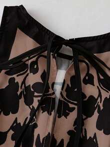 Mono largo sin mangas con cuello redondo y cuello halter, diseño de cintura estampada, para mujer talla y curva, apto para uso diario casual, vacaciones, estilo empresarial casual, salir, monos, estilo viejo dinero, ropa de verano para mujer, vacaciones, ropa de verano para mujer, conjuntos de vacaciones para mujer, monos para mujer, mamelucos de una pieza - Rosa coral - Ver 3