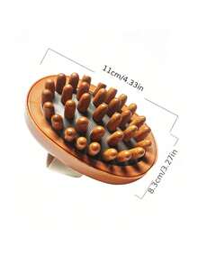 Body Anti Cellulite Brush Soothing Wooden Essential Oil Spa Air Cushion Massage Hair Comb Scalp Massage Brush Body Massager Gym Accessories - Brown - View 8